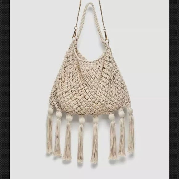 zara macrame bag